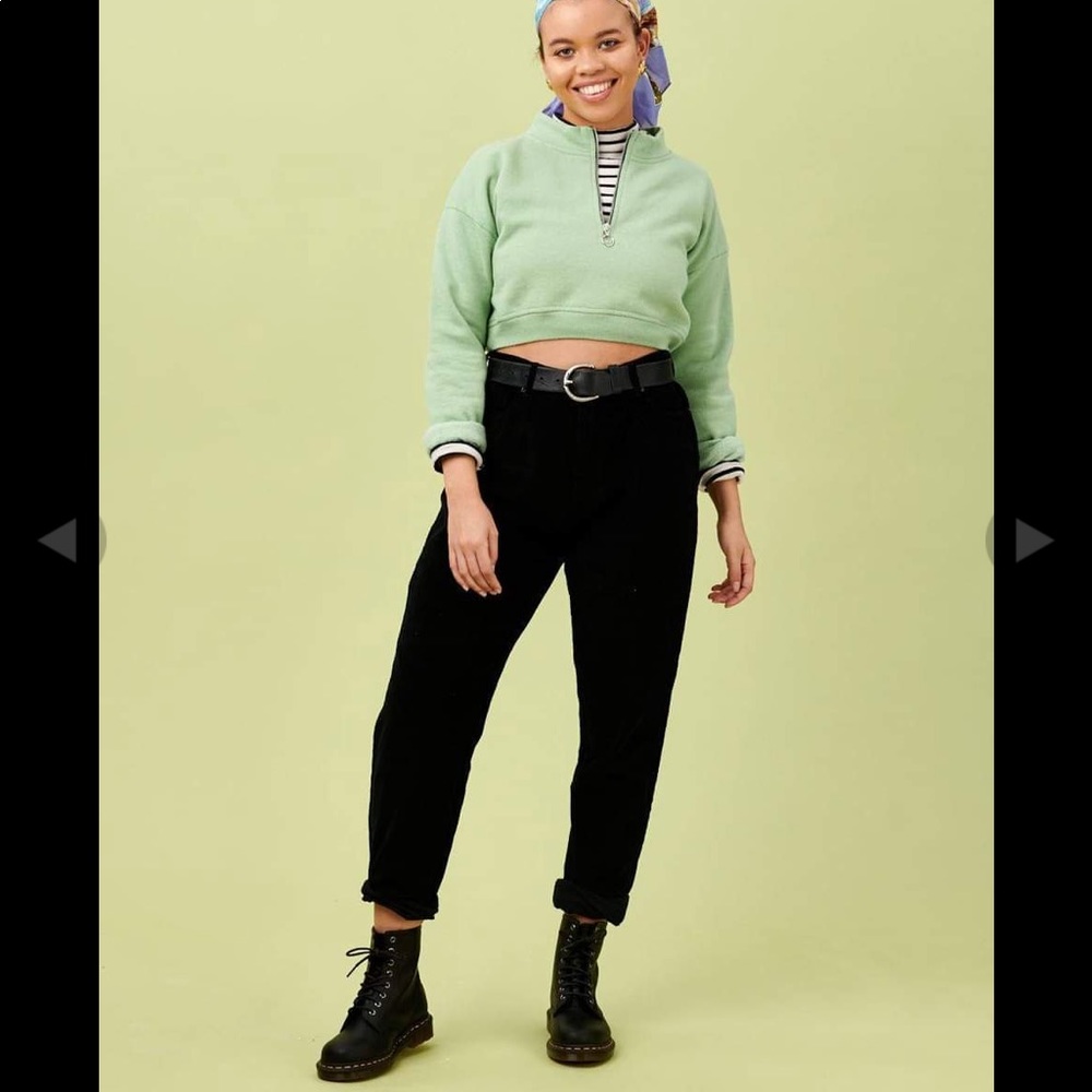 Lucy and Yak black corduroy organic trousers/ pants UK size 28R/ US size 6.